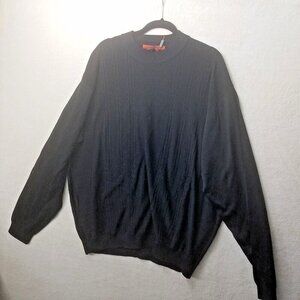 Axis black sweater men's 3xt long sleeve pullover cable weave cotton blend‎ crew